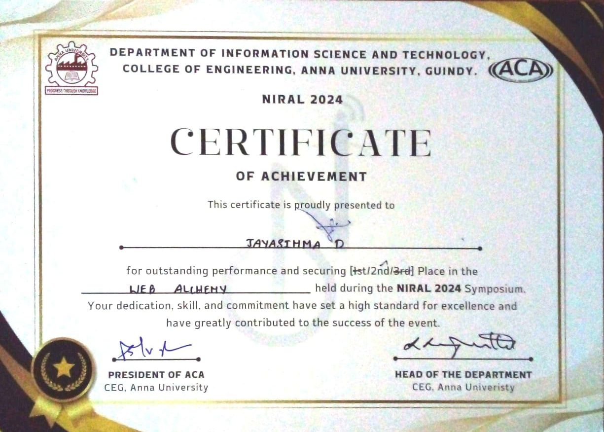 Web Alchemy Runner - College of Engineering, Guindy (Anna University)