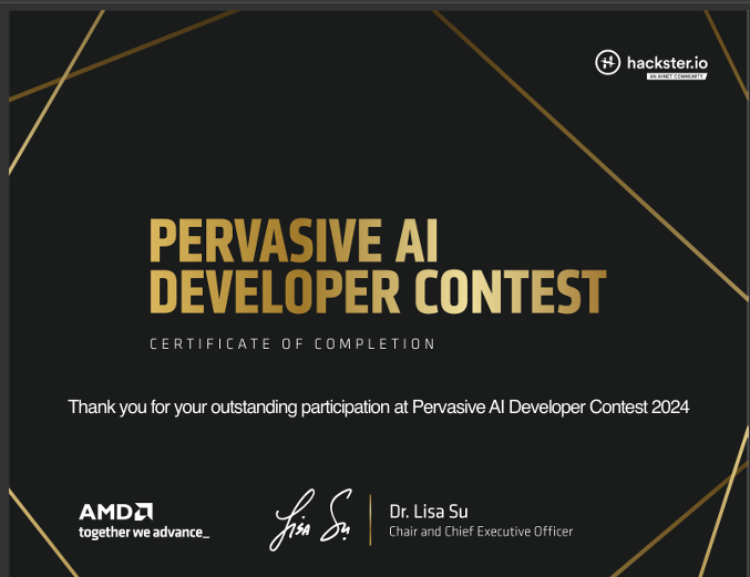 AMD Perversive AI Ideathon Winner - Tech Innovation Summit